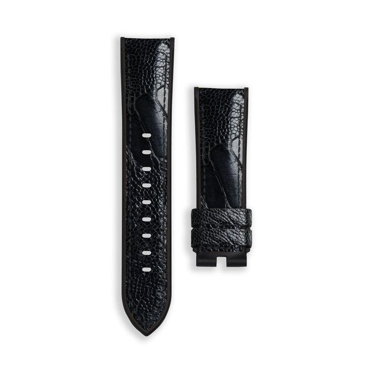 Ostrich Leg Black for Panerai